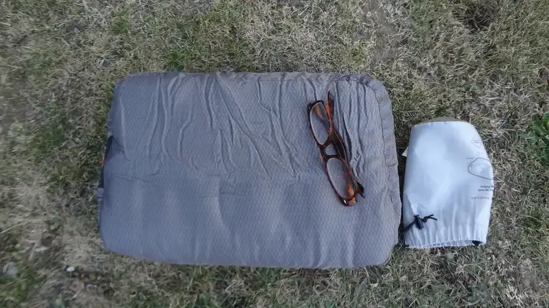 Is a Pillow Necessary when Long-Distance Hiking - top picture showing my own inflatable hiking pillow. 
