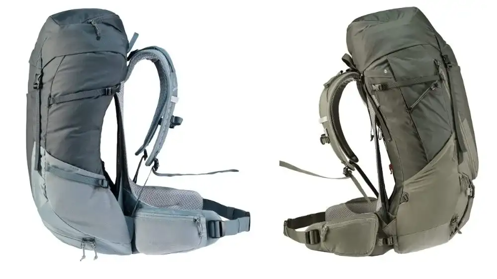 Why Is There a Gap Between My Back and Backpack - top picture showing two packs side view.