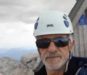 Me on Foronon del Buinc, at Bivacco Luca Vuerich, Italian Alps 2021.