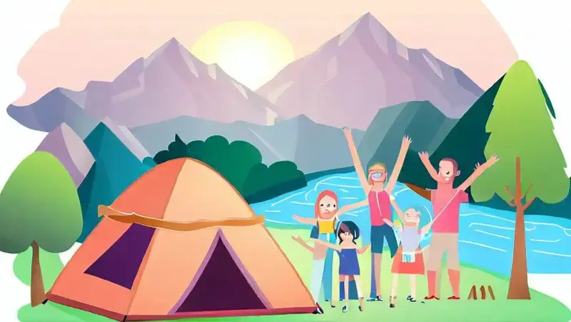 Are There Any Lightweight Family Camping Tents for Backpacking featured illustration showing a family in a camp.
