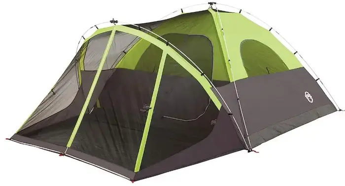 Coleman 6-Person Steel Creek Fast Pitch Dome Camping Tent with Screen Room.